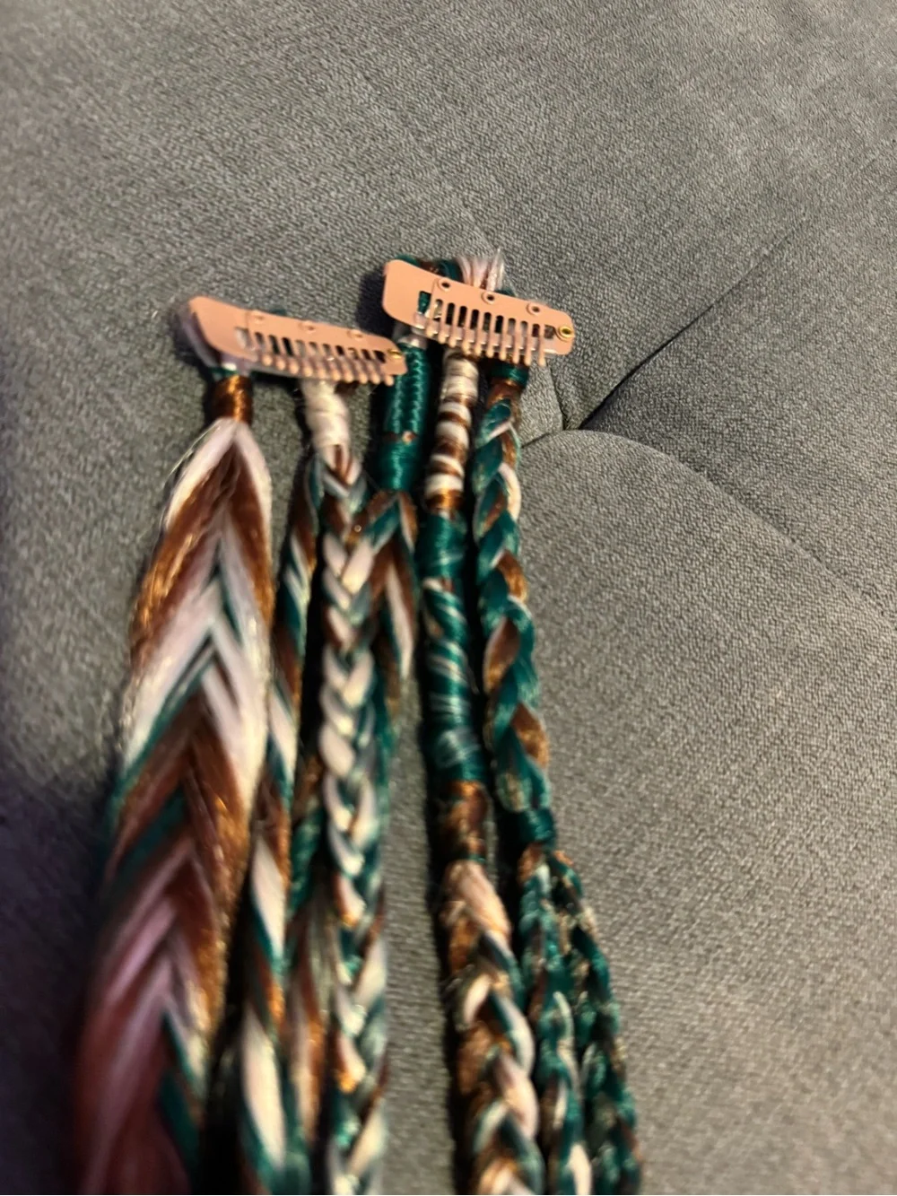 Teal Accent Braided Hair Wraps for Women